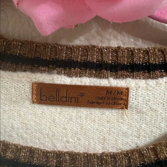 Belldini Cream and Brown Horse Design Sweater - Picture 5 of 6
